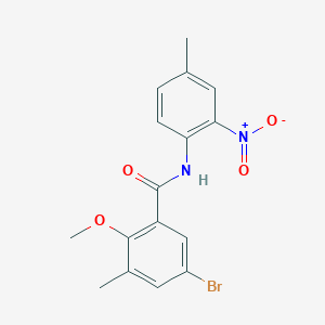 molecular formula C16H15BrN2O4 B4137432 5-bromo-2-methoxy-3-methyl-N-(4-methyl-2-nitrophenyl)benzamide 