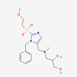 molecular formula C18H27N3O5S B4137436 3-[({1-benzyl-2-[(2-methoxyethyl)sulfonyl]-1H-imidazol-5-yl}methyl)(methyl)amino]-1,2-propanediol 