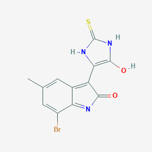 molecular formula C12H8BrN3O2S B413745 7-bromo-5-methyl-3-(5-oxo-2-thioxo-4-imidazolidinylidene)-1,3-dihydro-2H-indol-2-one 