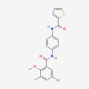 molecular formula C20H17BrN2O3S B4137454 N-{4-[(5-bromo-2-methoxy-3-methylbenzoyl)amino]phenyl}-2-thiophenecarboxamide 