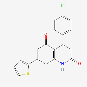 molecular formula C19H16ClNO2S B4137459 4-(4-chlorophenyl)-7-(2-thienyl)-4,6,7,8-tetrahydro-2,5(1H,3H)-quinolinedione 