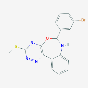 molecular formula C17H13BrN4OS B413747 6-(3-Bromophenyl)-3-(methylsulfanyl)-6,7-dihydro[1,2,4]triazino[5,6-d][3,1]benzoxazepine 