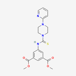 molecular formula C20H22N4O4S B4137470 dimethyl 5-({[4-(2-pyridinyl)-1-piperazinyl]carbonothioyl}amino)isophthalate 