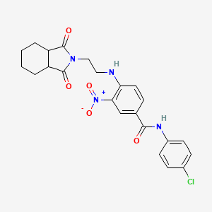 molecular formula C23H23ClN4O5 B4137500 N-(4-chlorophenyl)-4-{[2-(1,3-dioxooctahydro-2H-isoindol-2-yl)ethyl]amino}-3-nitrobenzamide 
