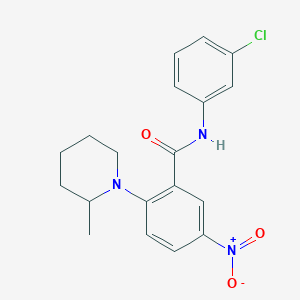 N-(3-chlorophenyl)-2-(2-methyl-1-piperidinyl)-5-nitrobenzamide