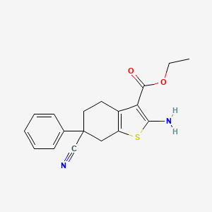 ethyl 2-amino-6-cyano-6-phenyl-4,5,6,7-tetrahydro-1-benzothiophene-3-carboxylate