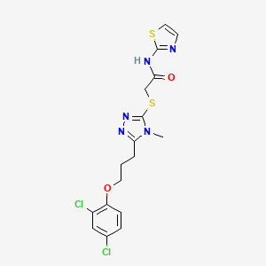 molecular formula C17H17Cl2N5O2S2 B4137518 2-({5-[3-(2,4-dichlorophenoxy)propyl]-4-methyl-4H-1,2,4-triazol-3-yl}thio)-N-1,3-thiazol-2-ylacetamide 