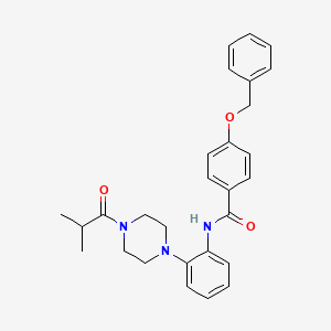molecular formula C28H31N3O3 B4137525 4-(benzyloxy)-N-[2-(4-isobutyryl-1-piperazinyl)phenyl]benzamide 