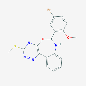 4-Bromo-2-[3-(methylsulfanyl)-6,7-dihydro[1,2,4]triazino[5,6-d][3,1]benzoxazepin-6-yl]phenyl methyl ether