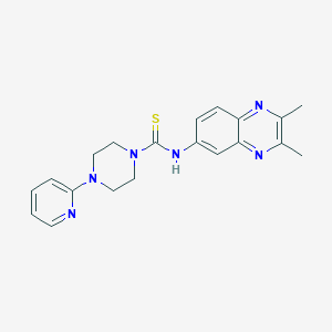 molecular formula C20H22N6S B4137560 N-(2,3-dimethyl-6-quinoxalinyl)-4-(2-pyridinyl)-1-piperazinecarbothioamide 