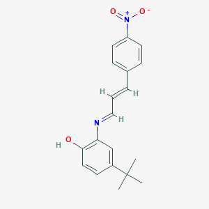 molecular formula C19H20N2O3 B413759 4-Tert-butyl-2-[(3-{4-nitrophenyl}-2-propenylidene)amino]phenol 