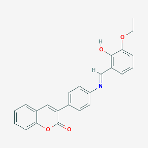 molecular formula C24H19NO4 B413761 3-{4-[(3-ethoxy-2-hydroxybenzylidene)amino]phenyl}-2H-chromen-2-one 