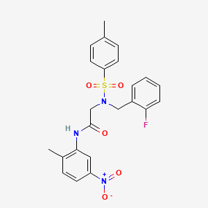 molecular formula C23H22FN3O5S B4137624 N~2~-(2-fluorobenzyl)-N~1~-(2-methyl-5-nitrophenyl)-N~2~-[(4-methylphenyl)sulfonyl]glycinamide 