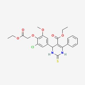 molecular formula C24H25ClN2O6S B4137630 ethyl 4-[3-chloro-4-(2-ethoxy-2-oxoethoxy)-5-methoxyphenyl]-6-phenyl-2-thioxo-1,2,3,4-tetrahydro-5-pyrimidinecarboxylate 
