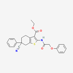 molecular formula C26H24N2O4S B4137634 ethyl 6-cyano-2-[(phenoxyacetyl)amino]-6-phenyl-4,5,6,7-tetrahydro-1-benzothiophene-3-carboxylate 