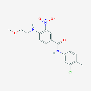 N-(3-chloro-4-methylphenyl)-4-[(2-methoxyethyl)amino]-3-nitrobenzamide