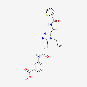 molecular formula C22H23N5O4S2 B4137643 methyl 3-({[(4-allyl-5-{1-[(2-thienylcarbonyl)amino]ethyl}-4H-1,2,4-triazol-3-yl)thio]acetyl}amino)benzoate 