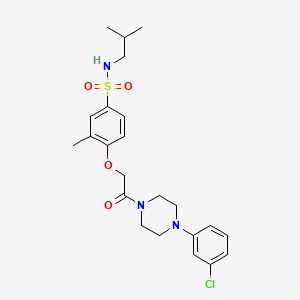 molecular formula C23H30ClN3O4S B4137645 4-{2-[4-(3-chlorophenyl)-1-piperazinyl]-2-oxoethoxy}-N-isobutyl-3-methylbenzenesulfonamide 