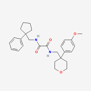 molecular formula C27H34N2O4 B4137649 N-{[4-(4-methoxyphenyl)tetrahydro-2H-pyran-4-yl]methyl}-N'-[(1-phenylcyclopentyl)methyl]ethanediamide 