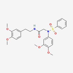 molecular formula C26H30N2O7S B4137659 N~2~-(3,4-dimethoxyphenyl)-N~1~-[2-(3,4-dimethoxyphenyl)ethyl]-N~2~-(phenylsulfonyl)glycinamide 