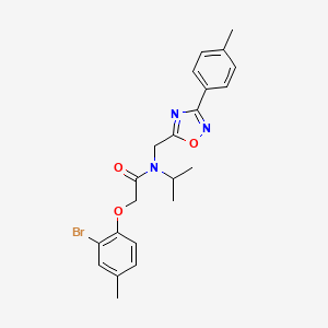 molecular formula C22H24BrN3O3 B4137665 2-(2-bromo-4-methylphenoxy)-N-isopropyl-N-{[3-(4-methylphenyl)-1,2,4-oxadiazol-5-yl]methyl}acetamide 