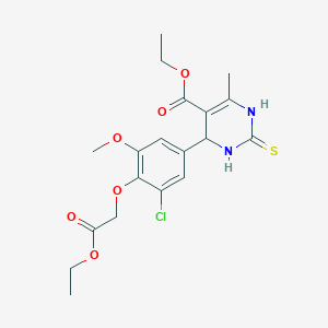 molecular formula C19H23ClN2O6S B4137676 ethyl 4-[3-chloro-4-(2-ethoxy-2-oxoethoxy)-5-methoxyphenyl]-6-methyl-2-thioxo-1,2,3,4-tetrahydro-5-pyrimidinecarboxylate 