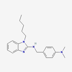 molecular formula C21H28N4 B4137694 N-[4-(dimethylamino)benzyl]-1-pentyl-1H-benzimidazol-2-amine 