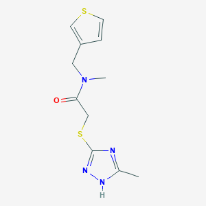 molecular formula C11H14N4OS2 B4137701 N-methyl-2-[(3-methyl-1H-1,2,4-triazol-5-yl)thio]-N-(3-thienylmethyl)acetamide 