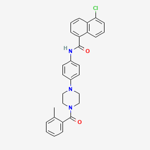 molecular formula C29H26ClN3O2 B4137708 5-chloro-N-{4-[4-(2-methylbenzoyl)-1-piperazinyl]phenyl}-1-naphthamide 