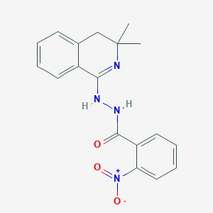 molecular formula C18H18N4O3 B413772 N'-(3,3-dimethyl-4H-isoquinolin-1-yl)-2-nitrobenzohydrazide CAS No. 302333-68-2