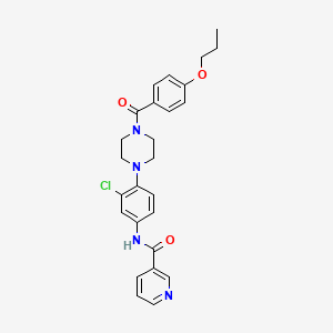 molecular formula C26H27ClN4O3 B4137725 N-{3-chloro-4-[4-(4-propoxybenzoyl)-1-piperazinyl]phenyl}nicotinamide 