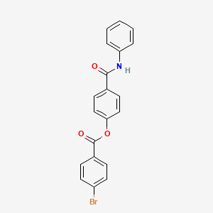 molecular formula C20H14BrNO3 B4137745 4-(anilinocarbonyl)phenyl 4-bromobenzoate 