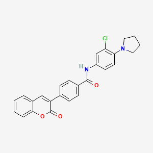 N-[3-chloro-4-(1-pyrrolidinyl)phenyl]-4-(2-oxo-2H-chromen-3-yl)benzamide