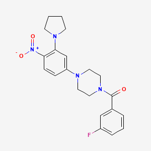 molecular formula C21H23FN4O3 B4137759 1-(3-fluorobenzoyl)-4-[4-nitro-3-(1-pyrrolidinyl)phenyl]piperazine 