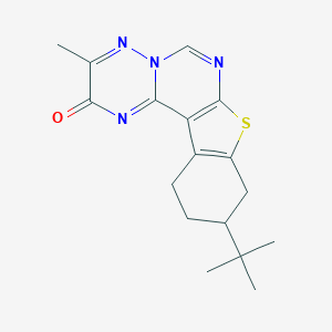 molecular formula C17H20N4OS B4137779 10-tert-butyl-3-methyl-9,10,11,12-tetrahydro-2H-[1]benzothieno[2',3':4,5]pyrimido[1,6-b][1,2,4]triazin-2-one 