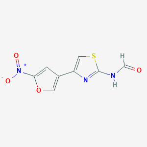 molecular formula C8H5N3O4S B413778 4-{5-Nitro-3-furyl}-1,3-thiazol-2-ylformamide 