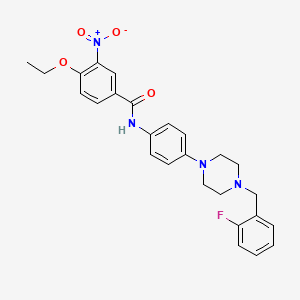 molecular formula C26H27FN4O4 B4137792 4-ethoxy-N-{4-[4-(2-fluorobenzyl)-1-piperazinyl]phenyl}-3-nitrobenzamide 