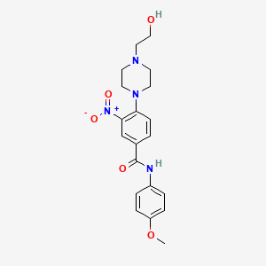 molecular formula C20H24N4O5 B4137809 4-[4-(2-hydroxyethyl)-1-piperazinyl]-N-(4-methoxyphenyl)-3-nitrobenzamide 