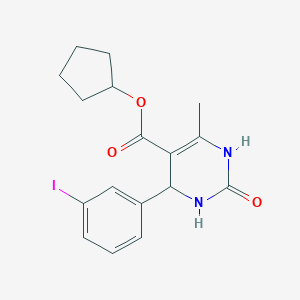 molecular formula C17H19IN2O3 B413781 Cyclopentyl 4-(3-iodophenyl)-6-methyl-2-oxo-1,2,3,4-tetrahydropyrimidine-5-carboxylate 