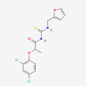 molecular formula C15H14Cl2N2O3S B4137836 2-(2,4-dichlorophenoxy)-N-{[(2-furylmethyl)amino]carbonothioyl}propanamide 