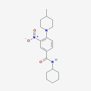 molecular formula C19H27N3O3 B4137841 N-cyclohexyl-4-(4-methyl-1-piperidinyl)-3-nitrobenzamide 