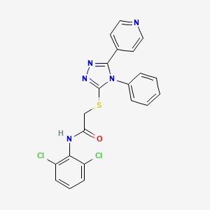 molecular formula C21H15Cl2N5OS B4137843 N-(2,6-dichlorophenyl)-2-{[4-phenyl-5-(4-pyridinyl)-4H-1,2,4-triazol-3-yl]thio}acetamide 