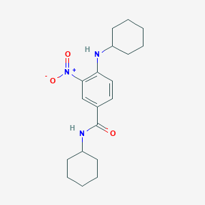 molecular formula C19H27N3O3 B4137857 N-cyclohexyl-4-(cyclohexylamino)-3-nitrobenzamide 