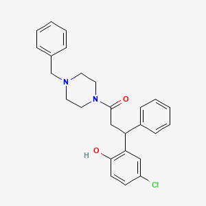 2-[3-(4-benzyl-1-piperazinyl)-3-oxo-1-phenylpropyl]-4-chlorophenol