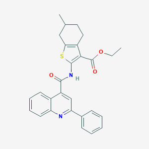Ethyl 6-methyl-2-{[(2-phenyl-4-quinolinyl)carbonyl]amino}-4,5,6,7-tetrahydro-1-benzothiophene-3-carboxylate
