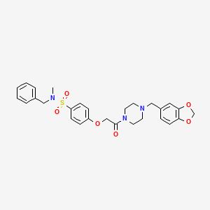 molecular formula C28H31N3O6S B4137876 4-{2-[4-(1,3-benzodioxol-5-ylmethyl)-1-piperazinyl]-2-oxoethoxy}-N-benzyl-N-methylbenzenesulfonamide 
