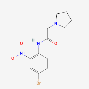 molecular formula C12H14BrN3O3 B4137880 N-(4-bromo-2-nitrophenyl)-2-(1-pyrrolidinyl)acetamide 