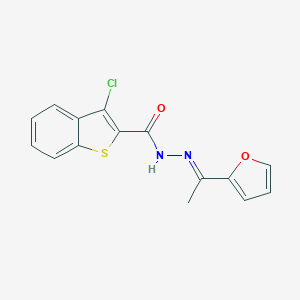 molecular formula C15H11ClN2O2S B413789 3-chloro-N'-[1-(2-furyl)ethylidene]-1-benzothiophene-2-carbohydrazide 