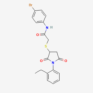 molecular formula C20H19BrN2O3S B4137892 N-(4-bromophenyl)-2-{[1-(2-ethylphenyl)-2,5-dioxo-3-pyrrolidinyl]thio}acetamide 