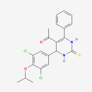 molecular formula C21H20Cl2N2O2S B4137898 1-[4-(3,5-dichloro-4-isopropoxyphenyl)-6-phenyl-2-thioxo-1,2,3,4-tetrahydro-5-pyrimidinyl]ethanone 